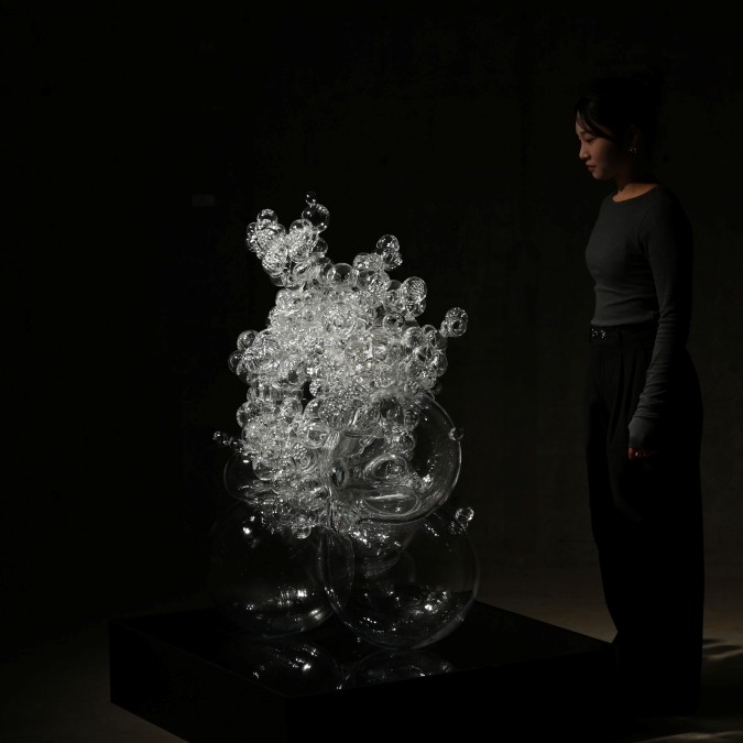 【卒業制作の使用事例】ディープダークミラーを使用した作品「湧きたつもの」