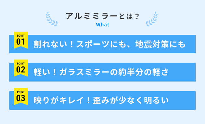 アルミミラーの特徴